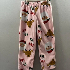Carter’s‎ Girl Pink Christmas Holiday Pajama Bottoms Size 7/7A.